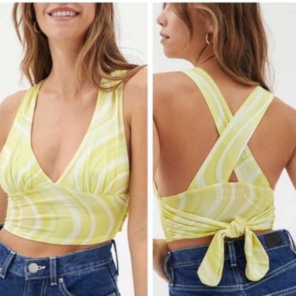 Urban Outfitters Halter Top 70s inspired Blue, Coquette girl, Top, Size Small - Picture 13 of 13